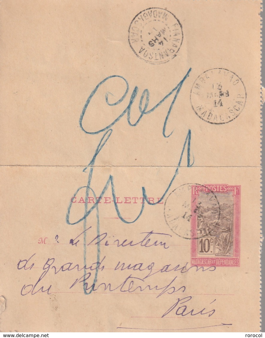 MADAGASCAR Carte Lettre 1914 AMBALAVAO - Lettres & Documents