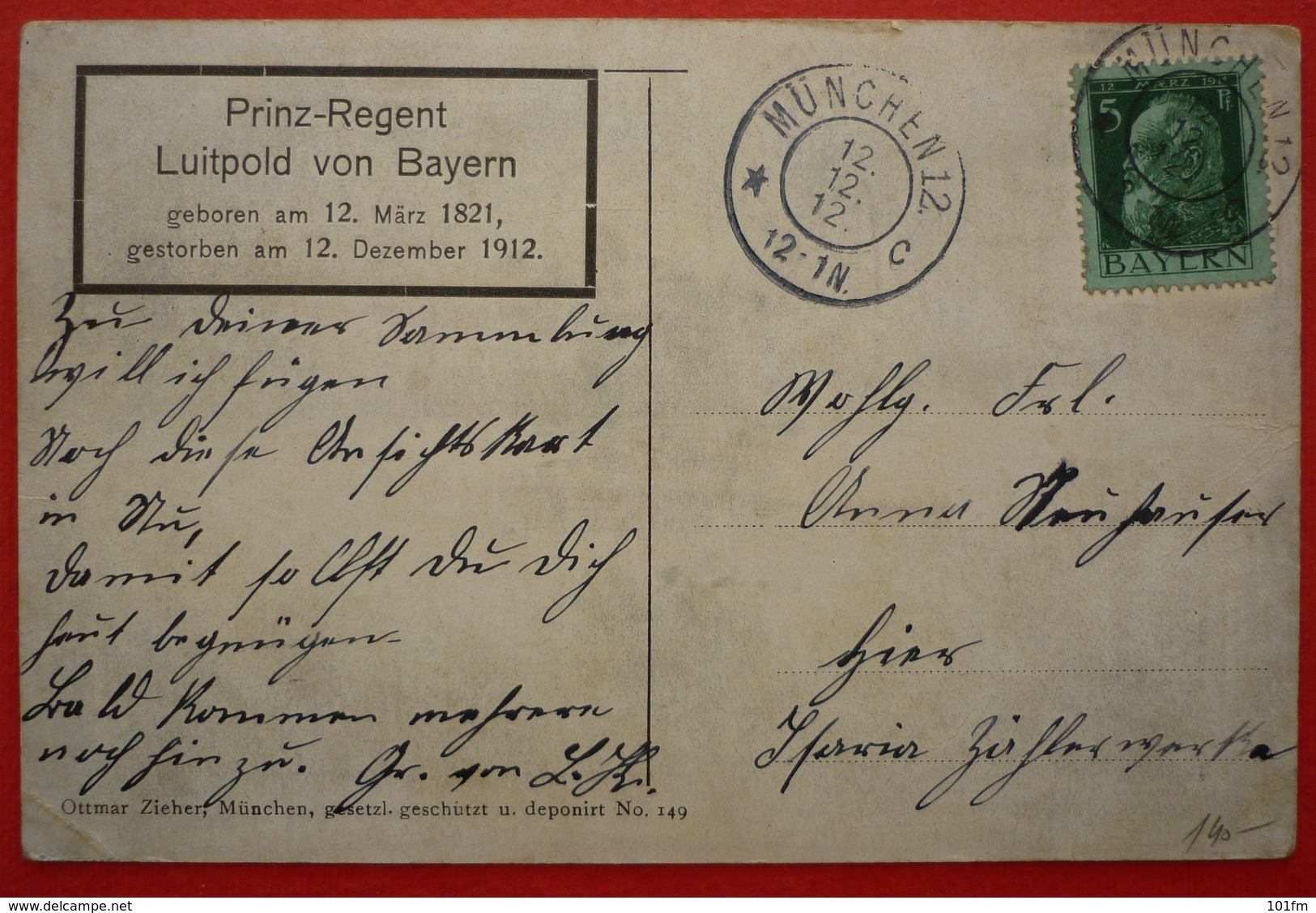 GERMANY - PRINZ REGENT LUITPOLD VON BAYERN 1912 - Familias Reales
