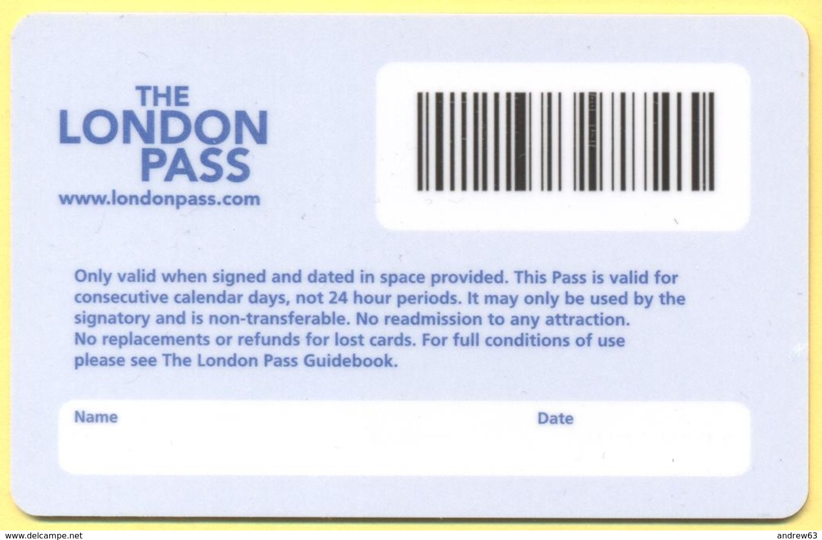 GB - Regno Unito - GREAT BRITAIN - 2019 - THE LONDON PASS - 3 DAY ADULT - Used - Biglietti D'ingresso