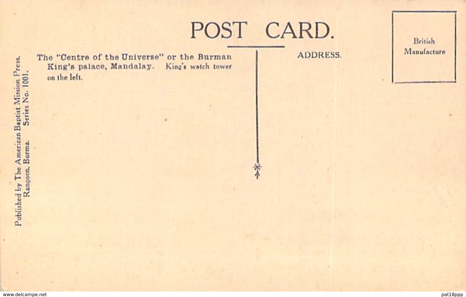 ASIA Asie - MYANMAR ( Burma ) Ex BIRMANIE - MANDALAY : The " Centre Of The Universe " Or The Burman King's Palace CPA - Myanmar (Burma)
