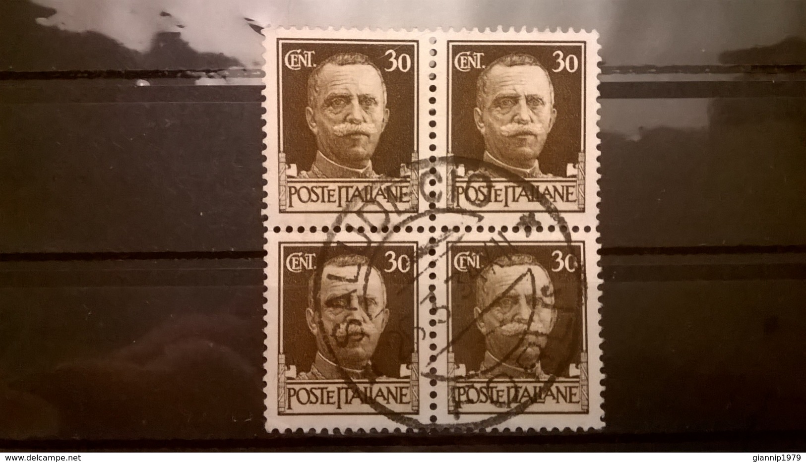 FRANCOBOLLI STAMPS ITALIA ITALY REGNO 1929 USED  QUARTINA CON ANNULLO SERIE IMPERIALE - Oblitérés