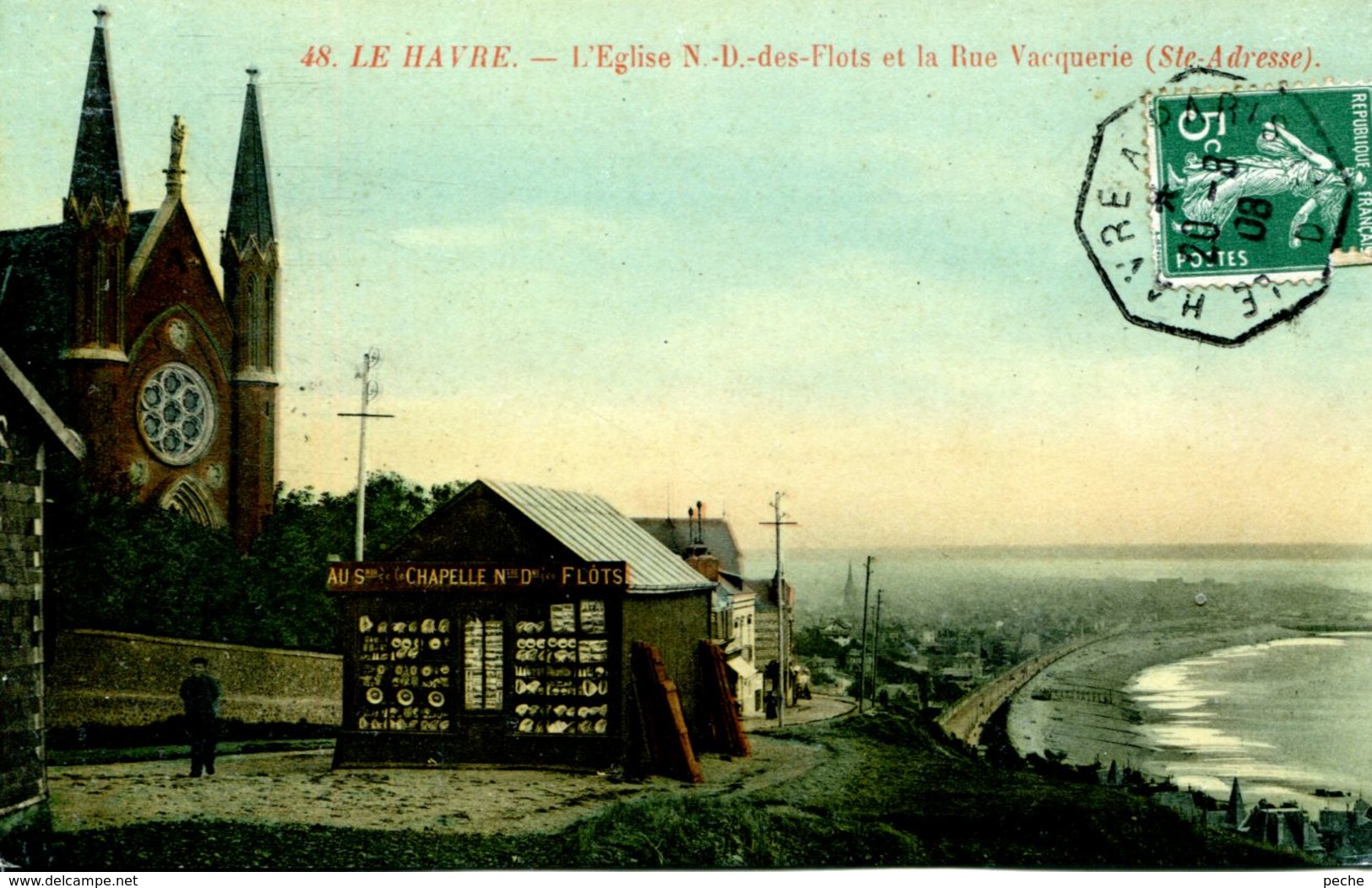 N°69806 -cachet Convoyeur (ambulant) Le Havre à Paris 1908 - Poste Ferroviaire