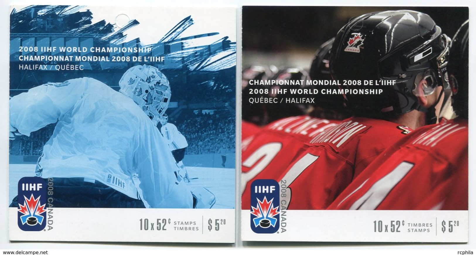 RC 11575 CANADA 2008 HOCKEY 2 CARNETS BOOKLETS MNH NEUF ** - Full Booklets