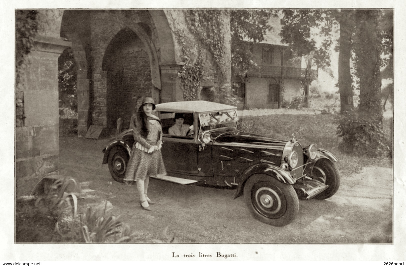 #22 Reproduction Photo Publicitaire 1928 “La Trois Litres Bugatti”, Sur Carte Postale - Toerisme