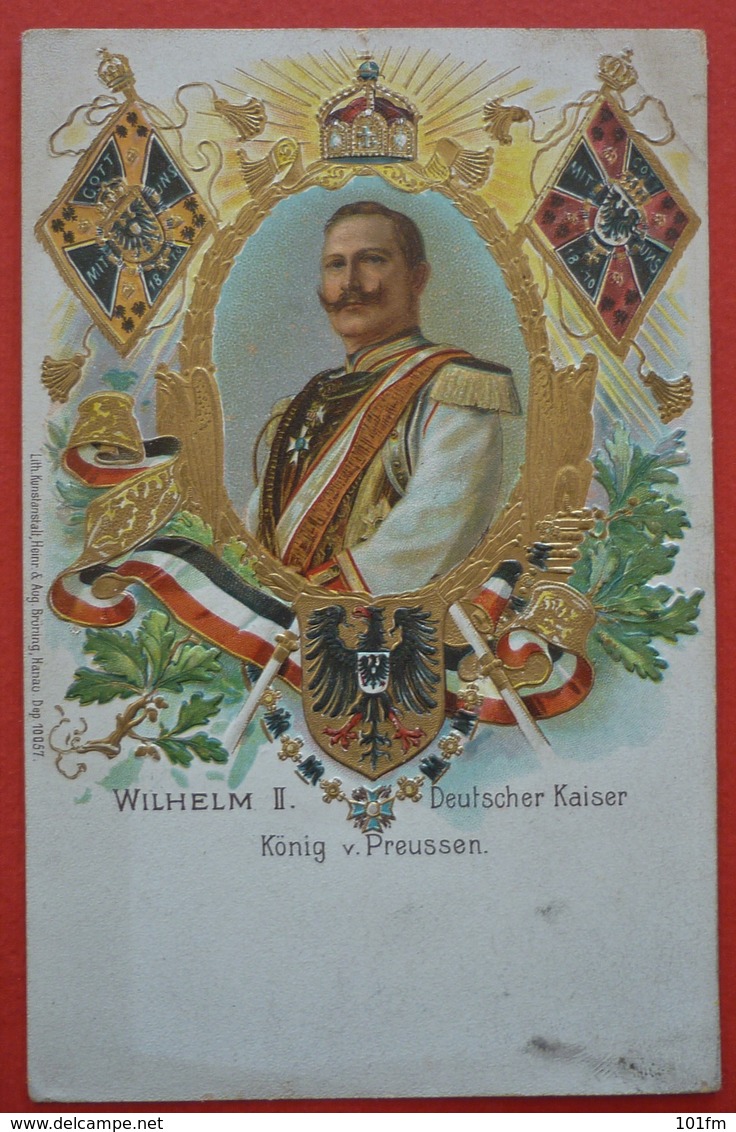 GERMANY - KAISER WILHELM II.-OLD LITHO , EMBOSSED - Königshäuser