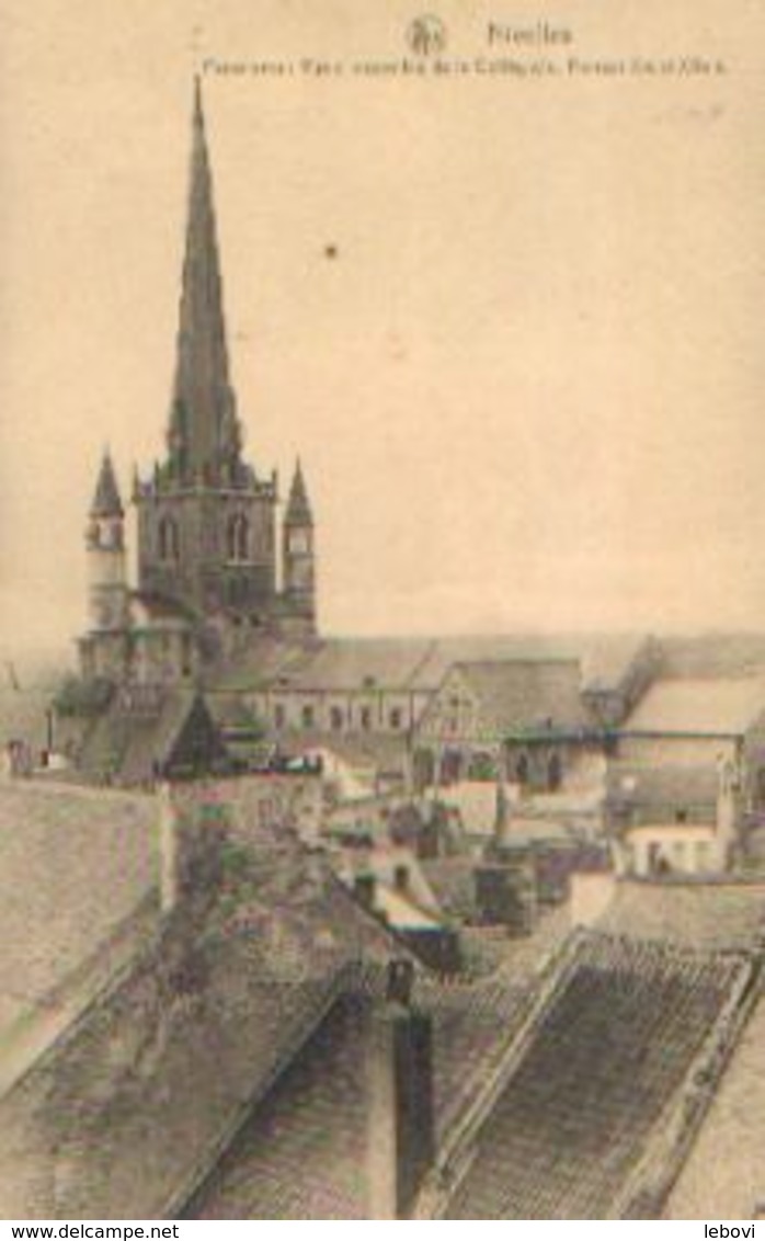 NIVELLES « Panorama : Vue D’ensemble De La Collégiale, Roman XIe Et XIIe S. » - Nels Série B. P. N° 477 - Nivelles