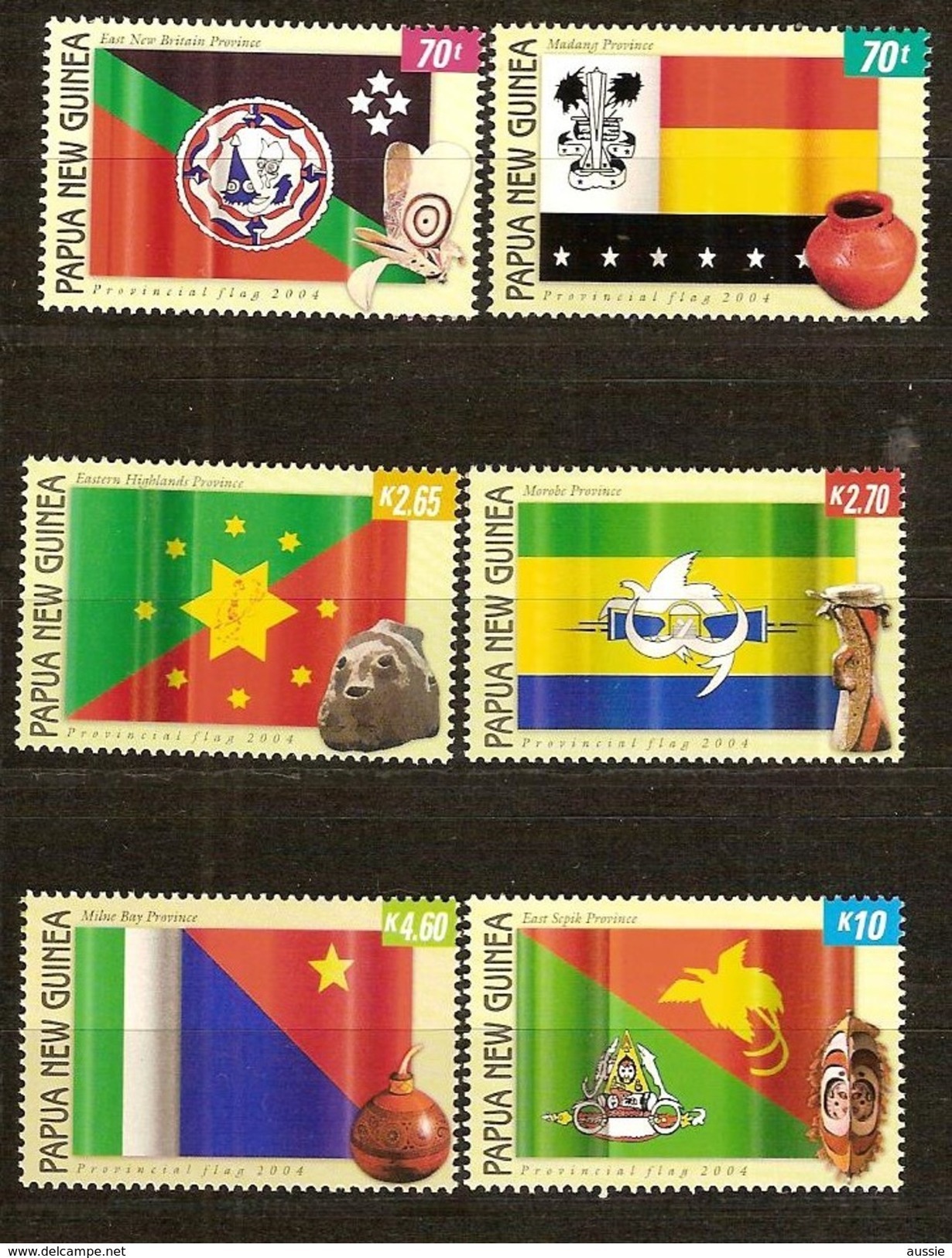 Papouasie Papua New Guinea 2004 Yvert 1032-1037 *** MNH Cote 21,00 Euro Drapeaux Vlaggen Flags - Papua New Guinea