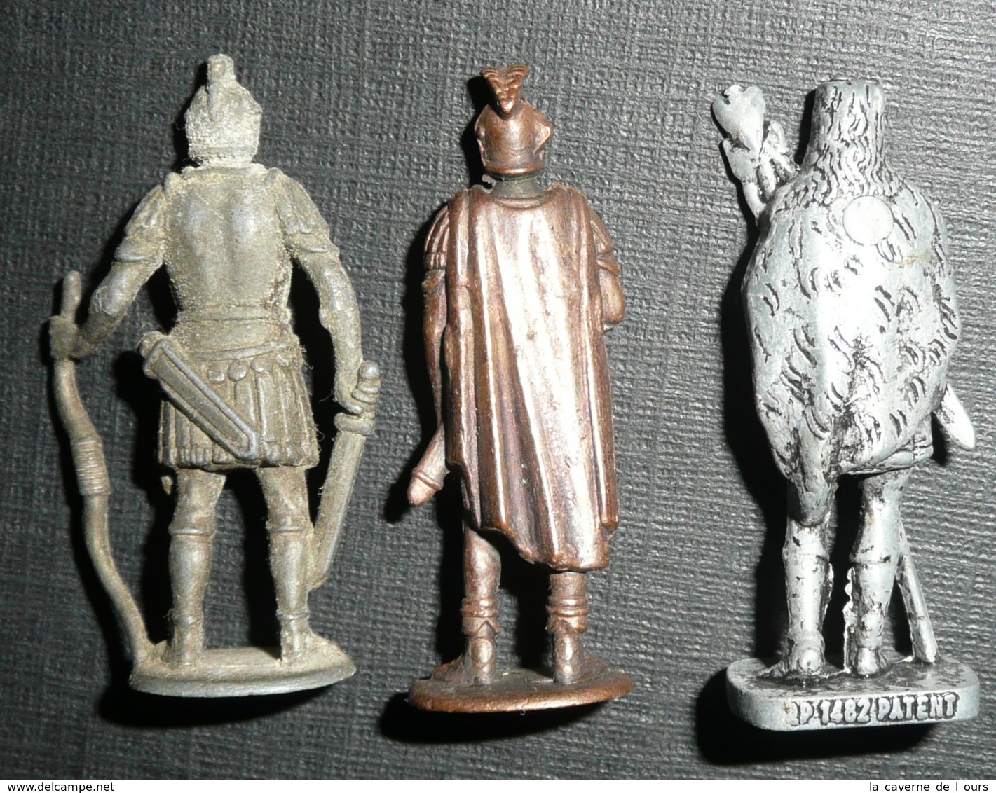 Rare Lot 3 Figurines Métal Kinder Vintage Romain Romano N°1 Roman Romains - Figurines En Métal