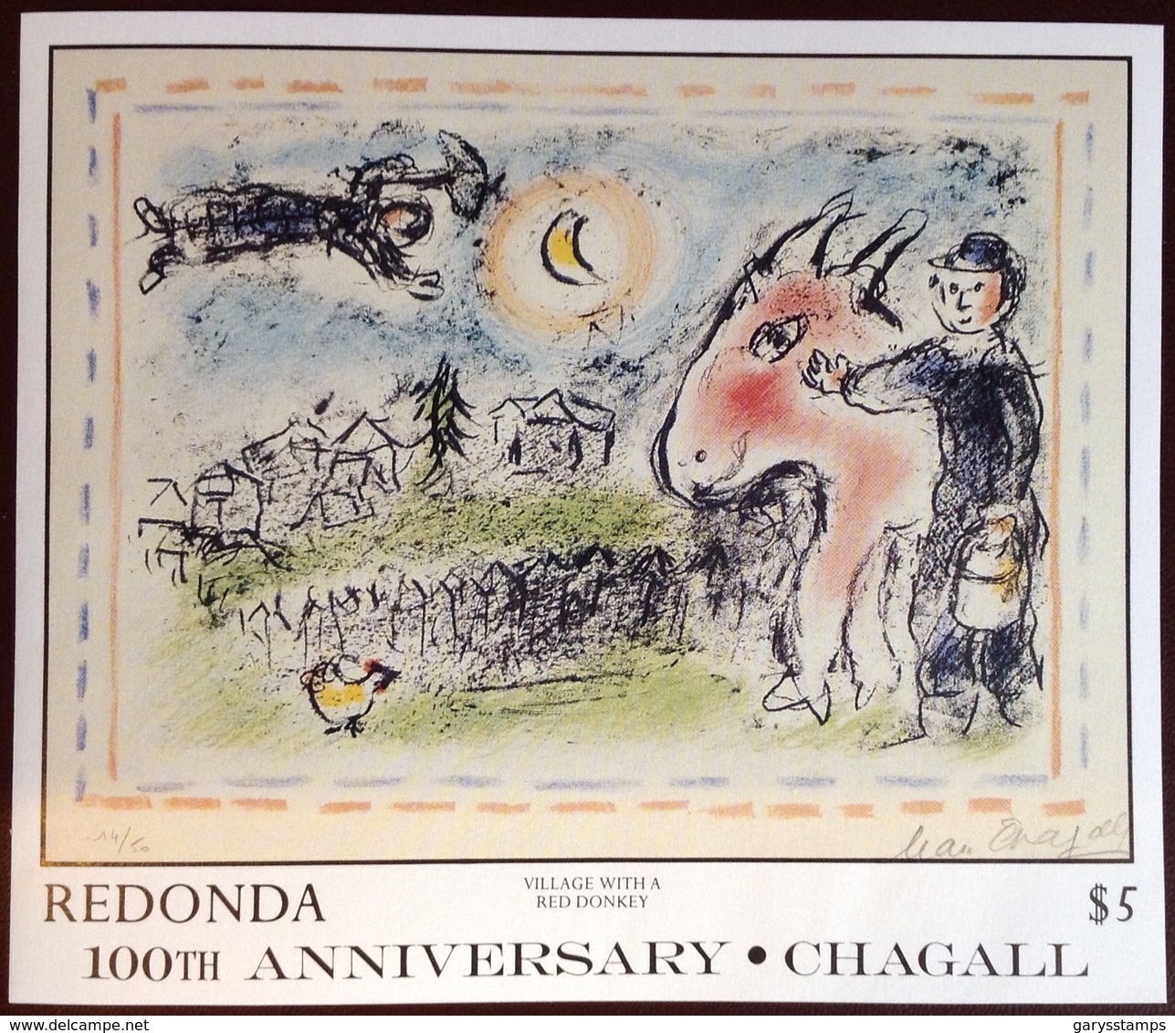 Antigua Redonda 1987 Chagall Minisheet MNH - Antigua E Barbuda (1981-...)