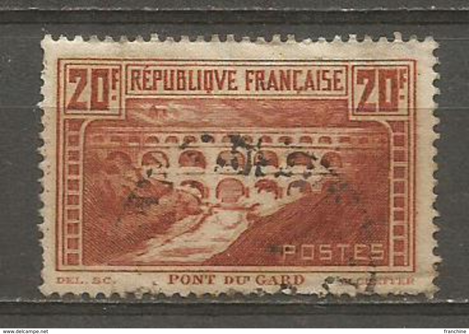 1929-31 - N° 262c  Type IIA. - Oblitéré (o) - Pli Et Dents Dessous - Oblitérés