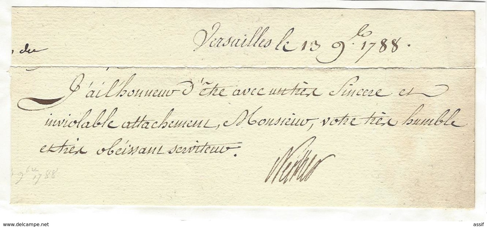 Jacques Necker (1732-1804) AUTOGRAPHE ORIGINAL AUTOGRAPH 1788 /FREE SHIP. R - Autres & Non Classés