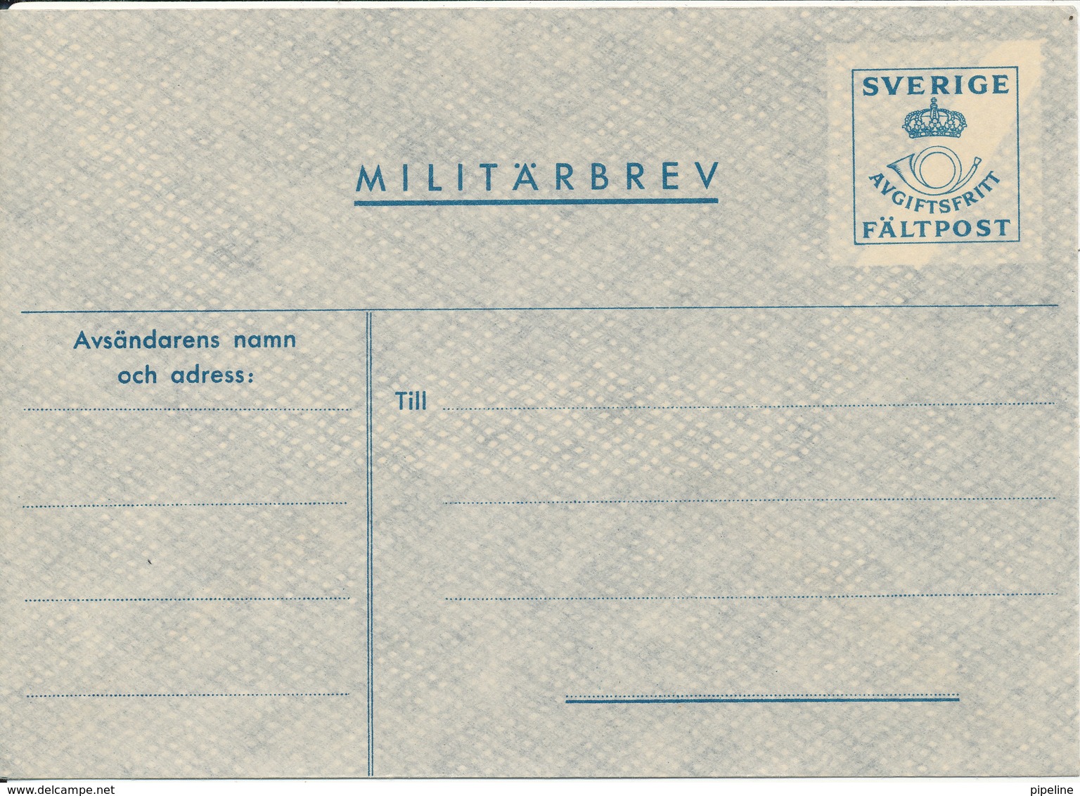 Sweden Militärbrev Military Feltpost In Mint Condition With Answer Label On The Backside Of The Cover - Aland