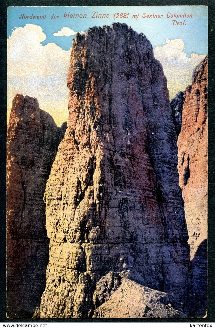 Nordwand Der Kleinen Zinne (Cima Piccola), Sextner Dolomiten, Südtirol, Um 1920, Werth`s Postkarten 327 N - Sonstige & Ohne Zuordnung