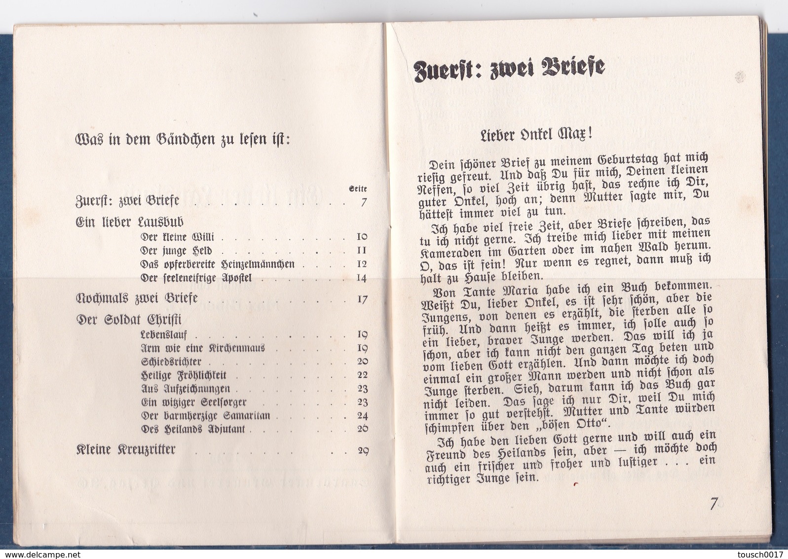 Livre Allemand 1934 Ein Lieber Laussbub - Der Kleine Kreuzritter Saarbrücker Druckerei - Livres Anciens