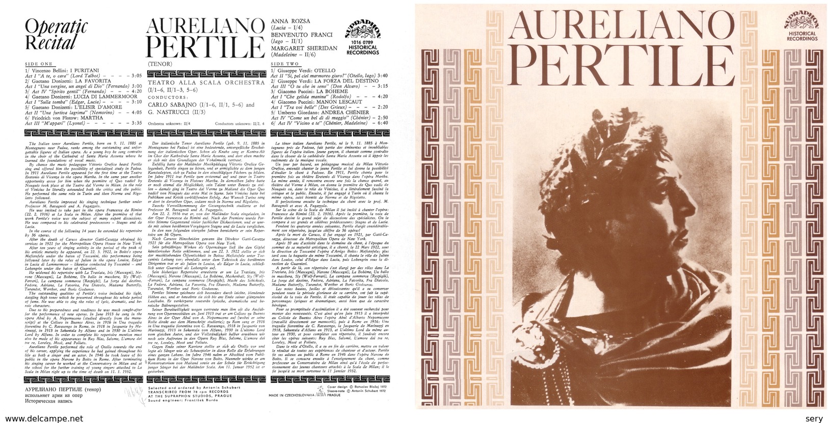 Superlimited Edition CD Aureliano Pertile. OPERATIC RECITAL. - Oper & Operette