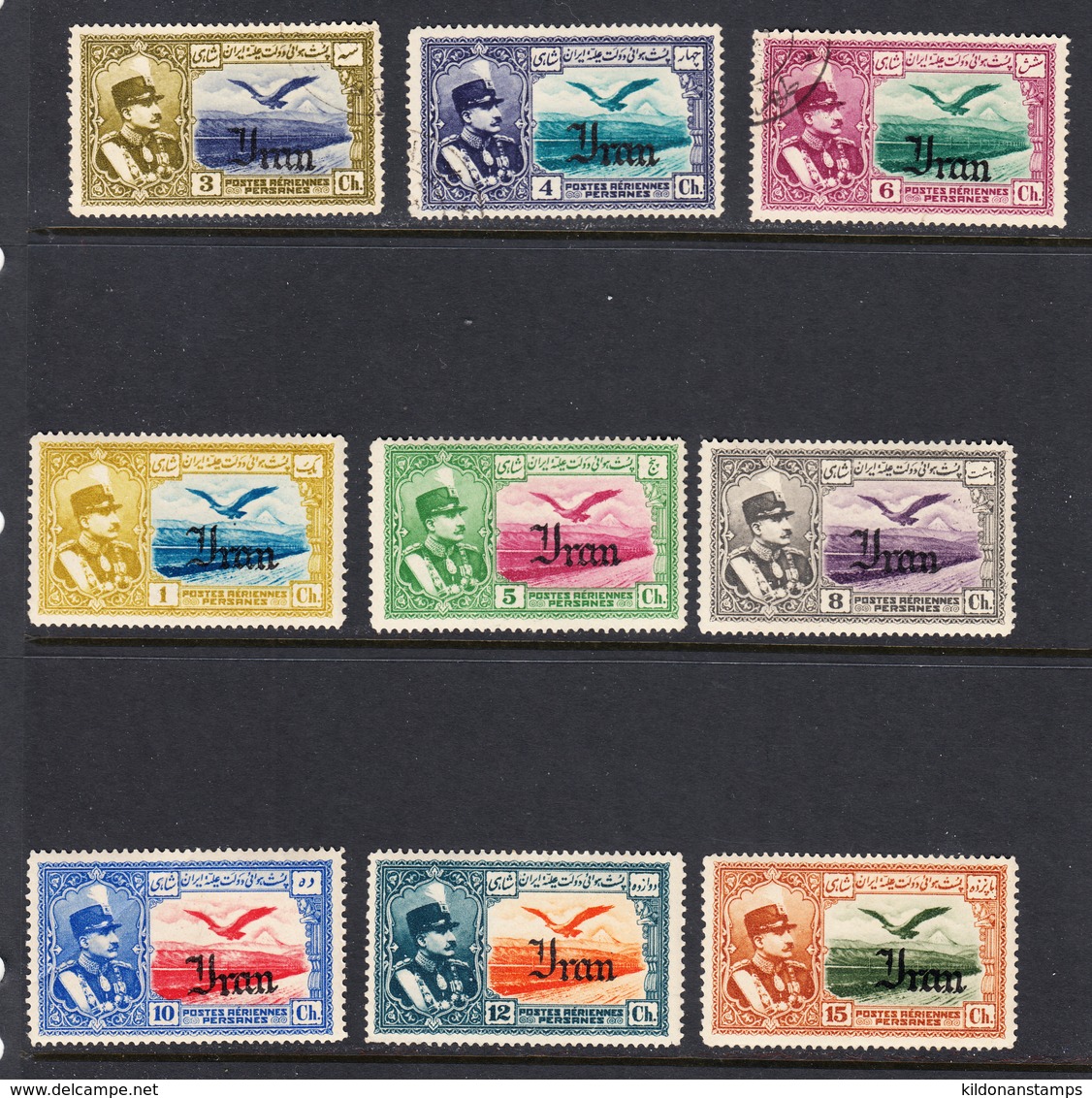 Iran 1949 Air Mail Cancelled/mint Mounted, See Notes, Sc# SG Mi 670-679 - Iran