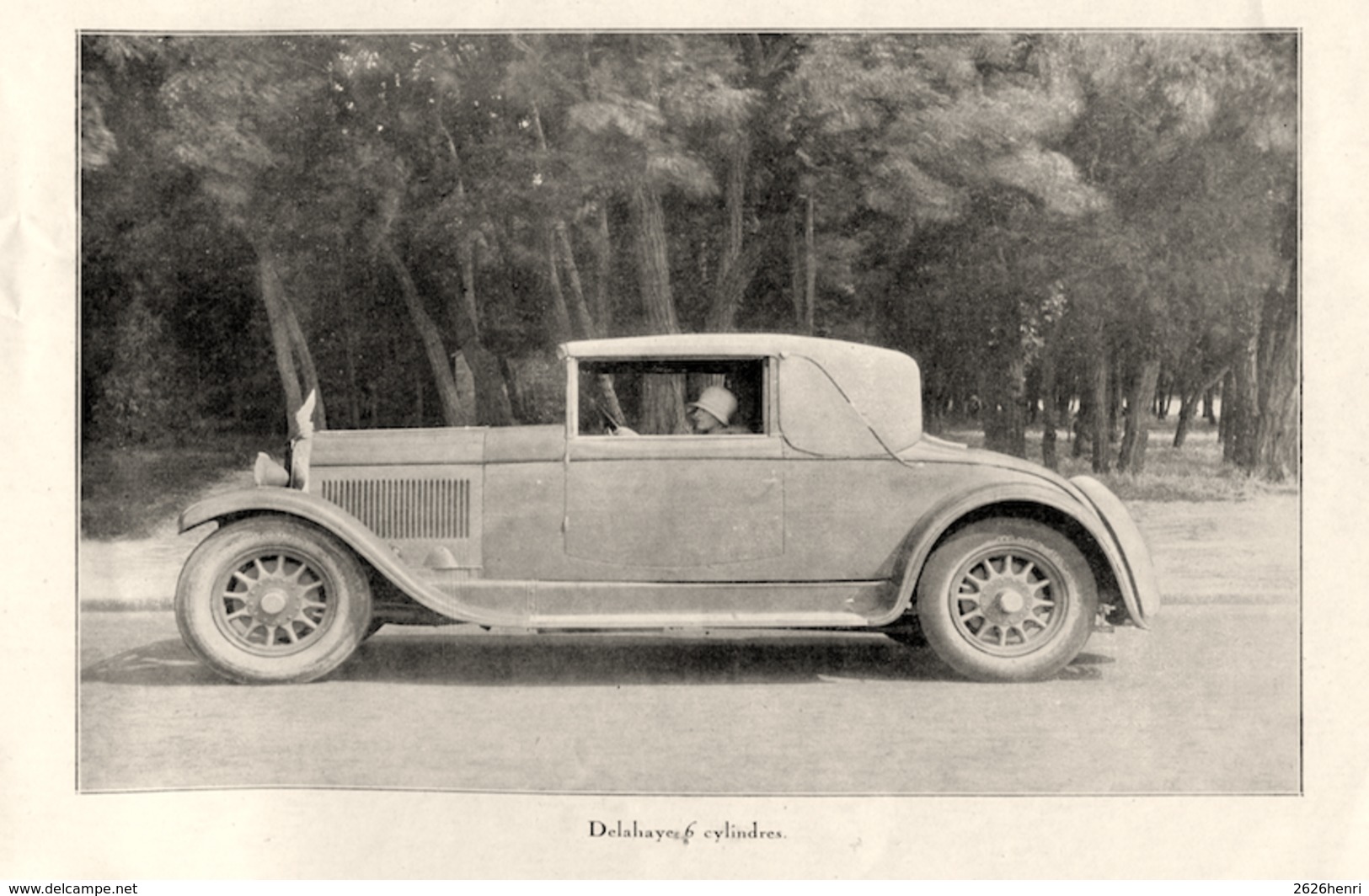 #04 Reproduction Photo Publicitaire 1928 “Delahaye 6 Cylindres”, Sur Carte Postale - Voitures De Tourisme