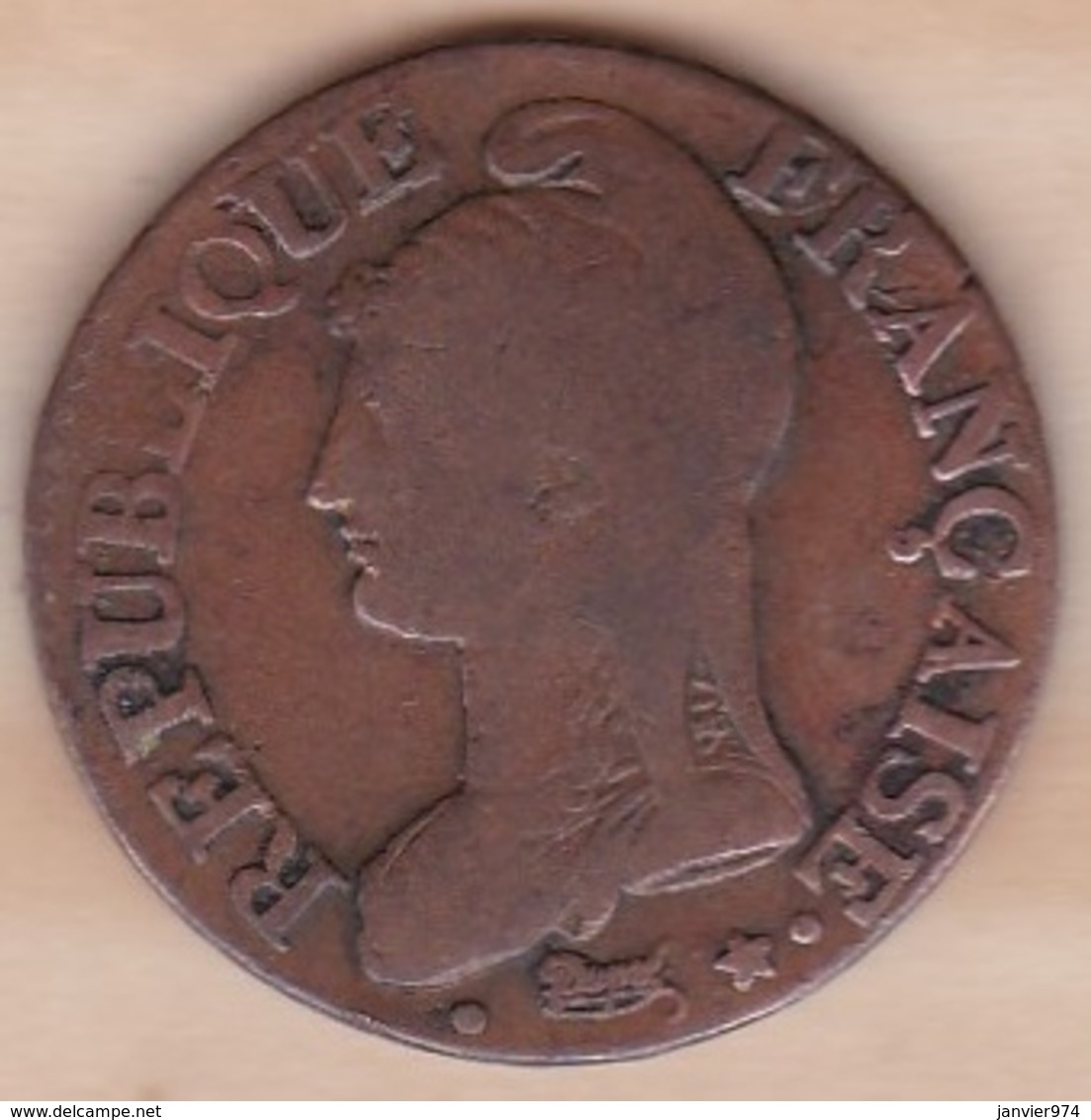 Directoire Consulat . 5 Centimes L’An 8 G GENEVE - Monnaies Françaises