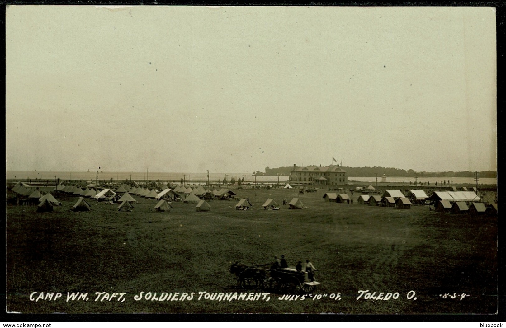 Ref 1273 - 1909 Real Photo Postcard - Military Tournament Camp Wm Taft Toledo Ohio USA (2) - Toledo