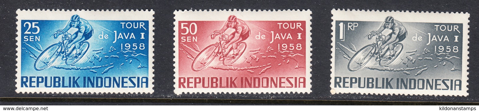 Indonesia 1958 Mint No Hinge, Sc# 465-467 - Indonesia