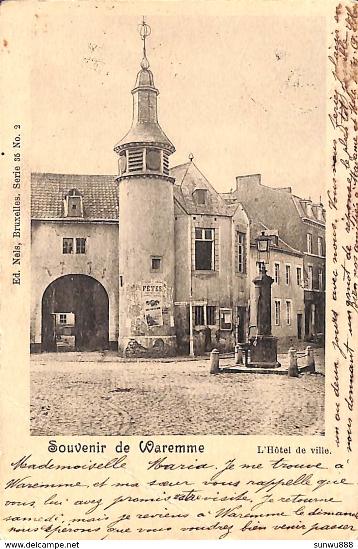 Souvenir De Waremme - L'Hôtel De Ville (1901) - Borgworm