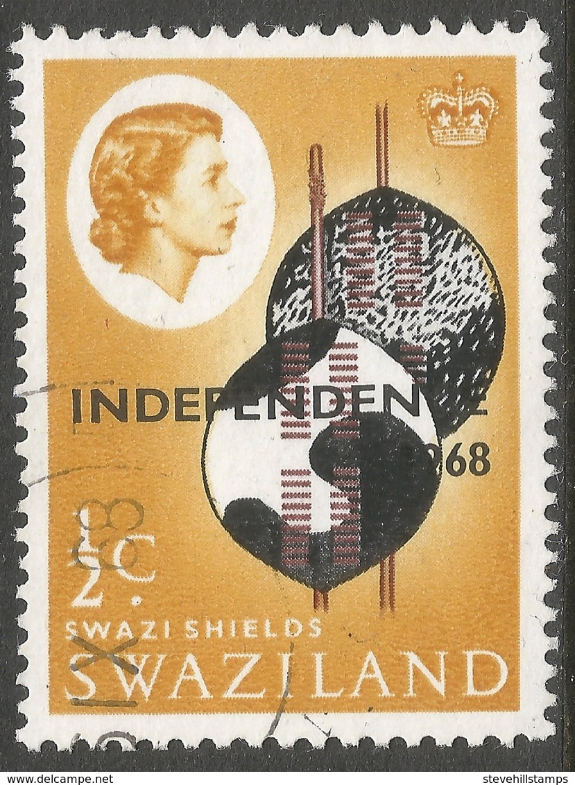 Swaziland. 1968 Independence O/P. ½c Used. SG 142 - Swaziland (1968-...)