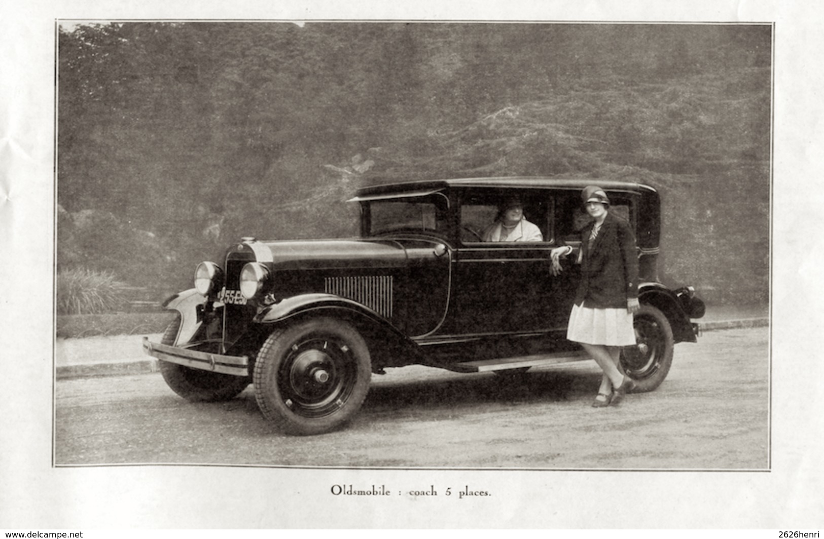 #08 Reproduction Photo Publicitaire 1928 “Oldsmobile: Coach 5 Places”, Sur Carte Postale - Voitures De Tourisme