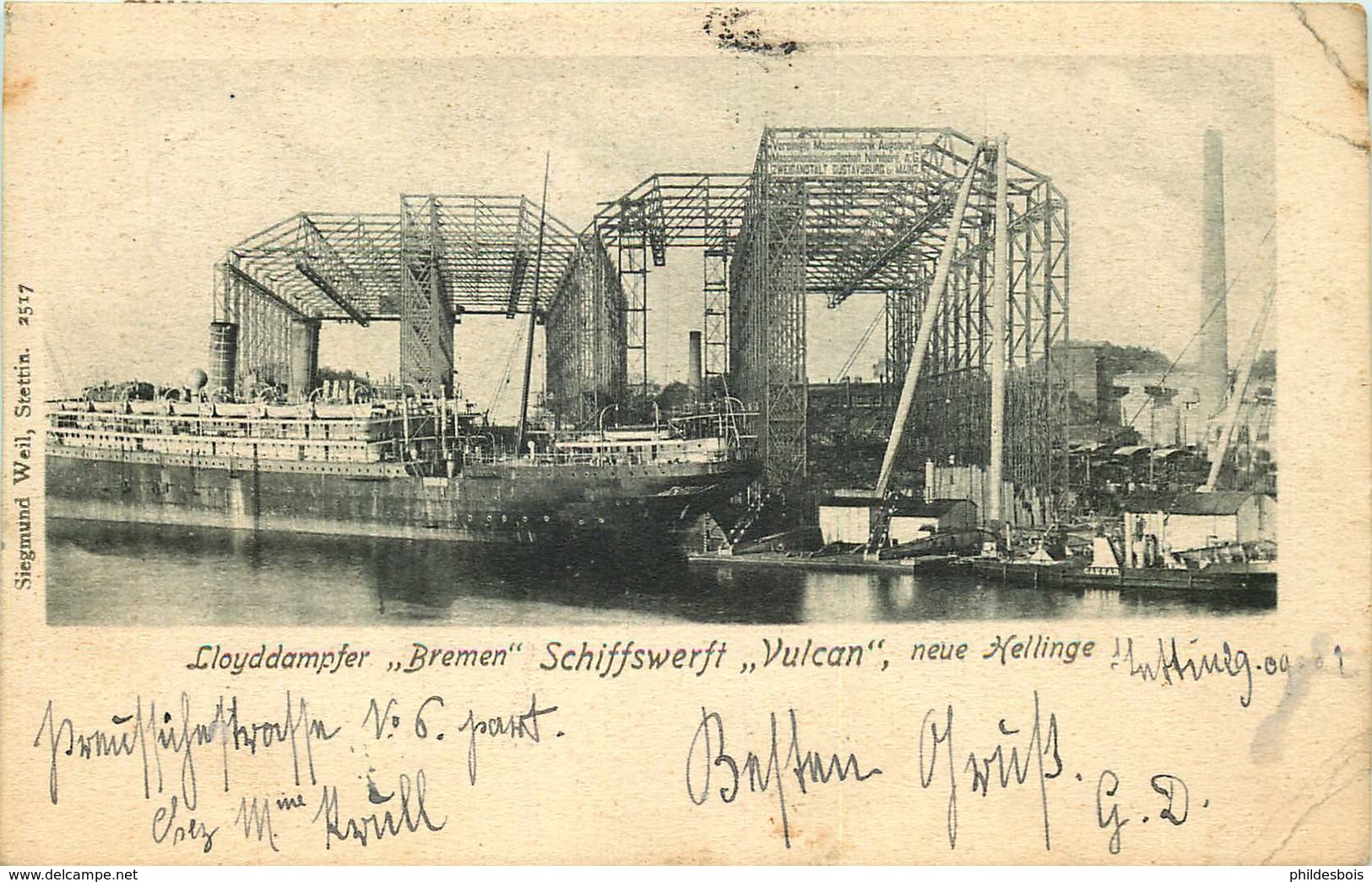 ALLEMAGNE   Lloyddampfer "bremen"  SCHIFFSWERFT " Vulcan" - Autres & Non Classés