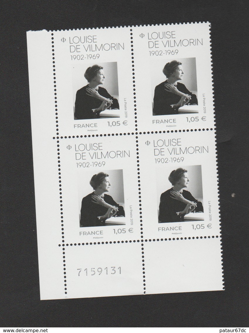 FRANCE / 2019 / Y&T N° 5299 ** : Louise De Vilmorin X 4 CdF Inférieur G - Neufs