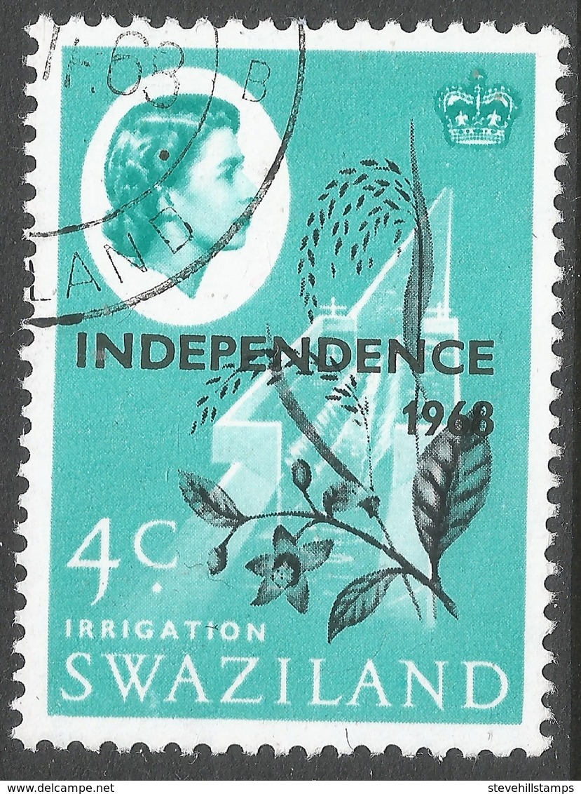 Swaziland. 1968 Independence O/P. 4c Used. SG 148 - Swaziland (1968-...)