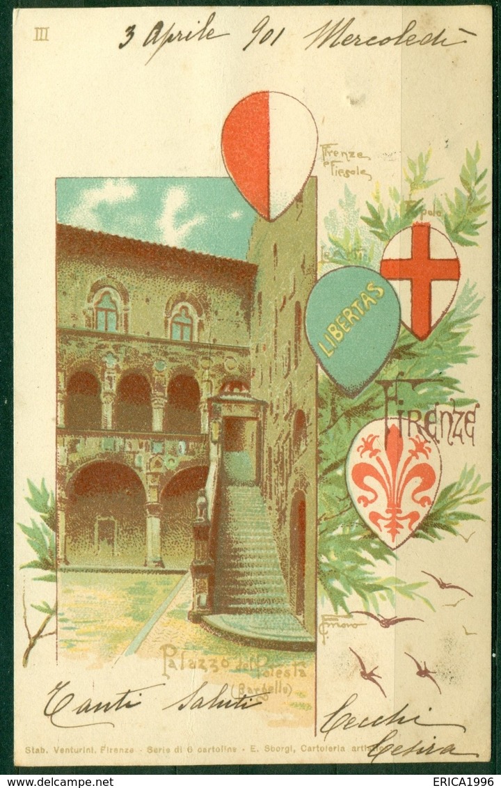 CARTOLINA - CV374 FIRENZE Palazzo Del Podestà (Bargello) FP, Viaggiata 1901, Ottime Condizioni - Firenze