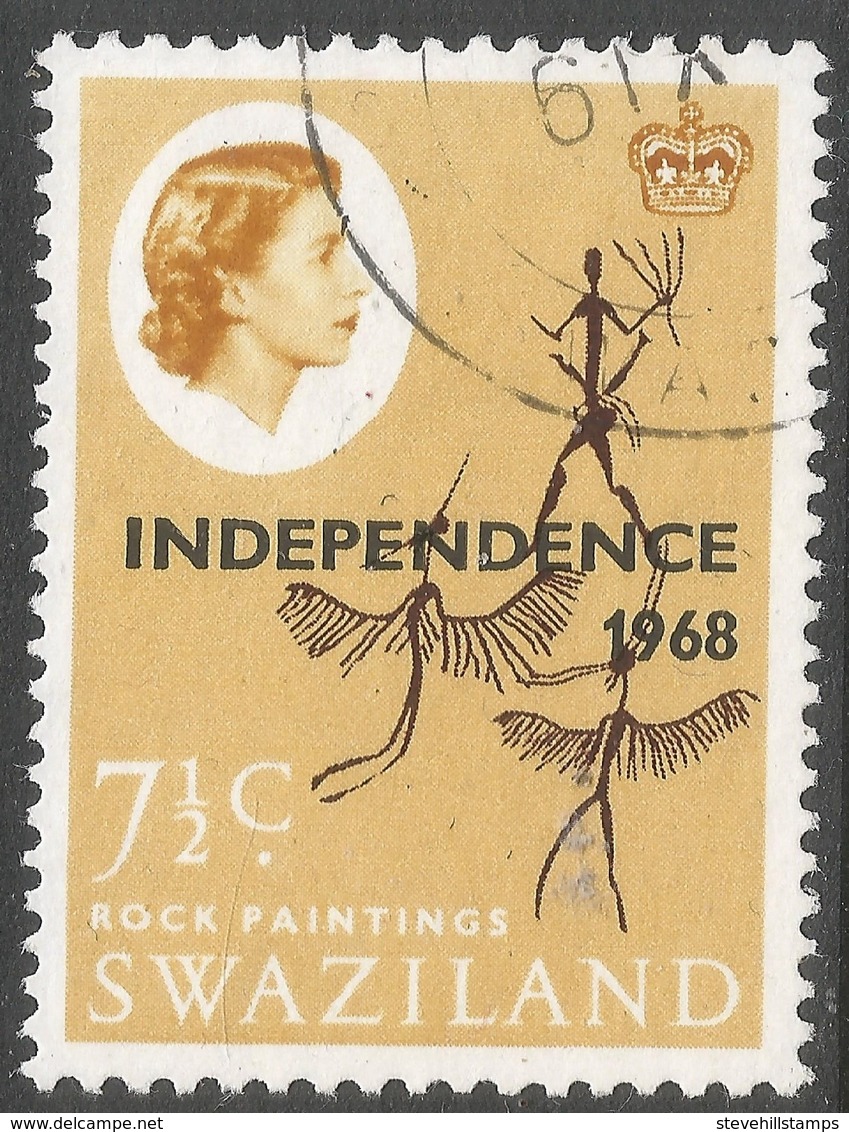 Swaziland. 1968 Independence O/P. 7½c Used. SG 150 - Swaziland (1968-...)