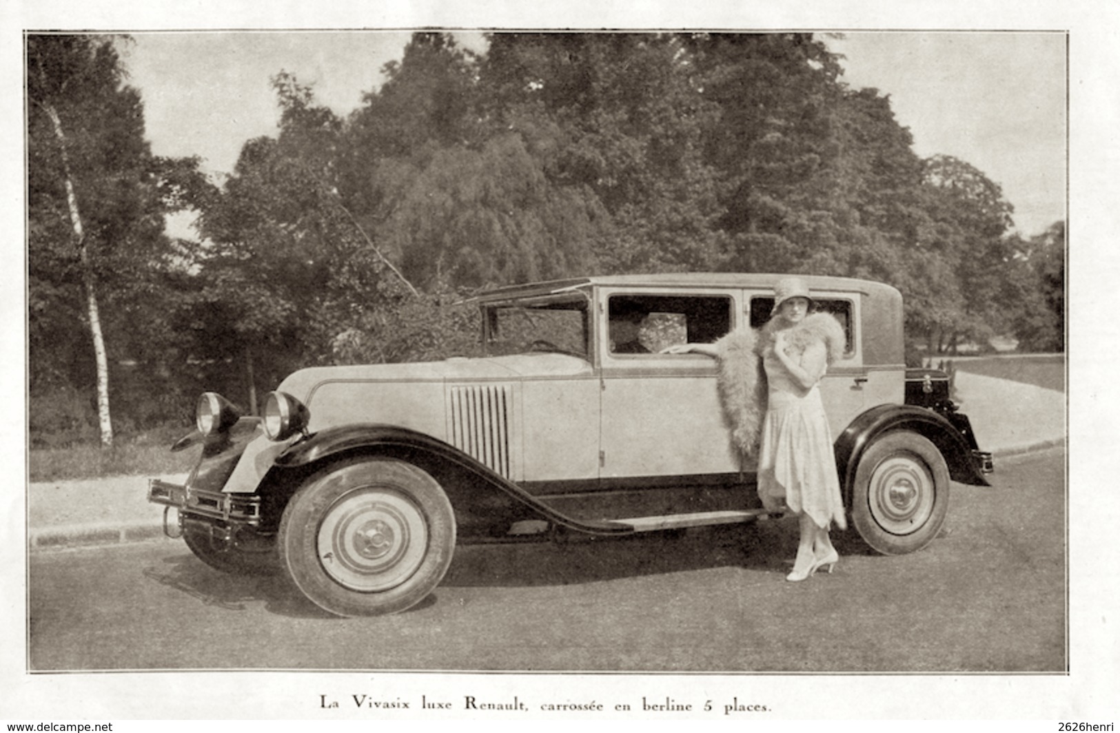 #11 Reproduction Photo Publicitaire 1928 “La Vivasix Luxe Renault, Carrossée En Berline 5 Places”, Sur Carte Postale - Toerisme