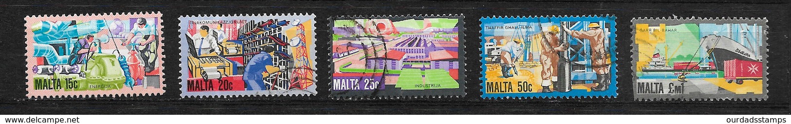 Malta, 1981 Maltese Industry, Complete Set To £m1 Used (7473) - Malta