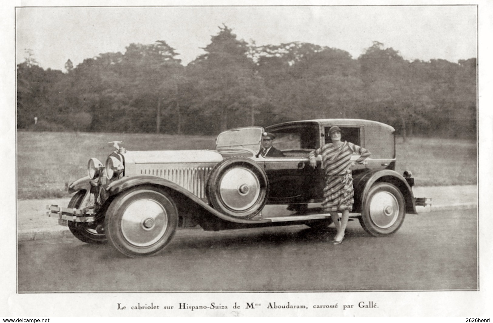 #15 Reproduction Photo Publicitaire 1928 “Le Cabriolet Sur Hispano-Suiza, Carrossé Par Gallé”, Sur Carte Postale - Toerisme