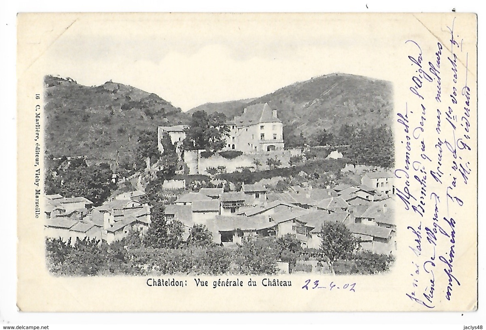 CHATELDON  (cpa 63)  Vue Générale Du Château   -  L  1 - Chateldon