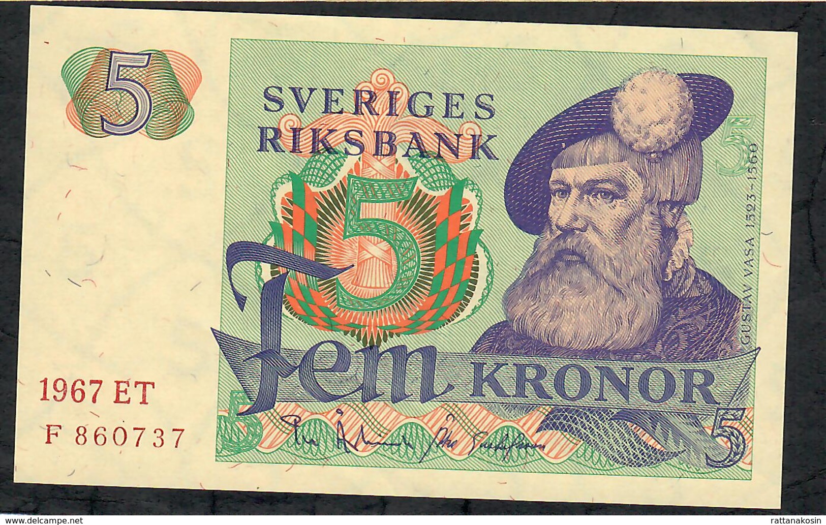 SWEDEN P51a 5 KRONOR 1967  AU-UNC. - Schweden