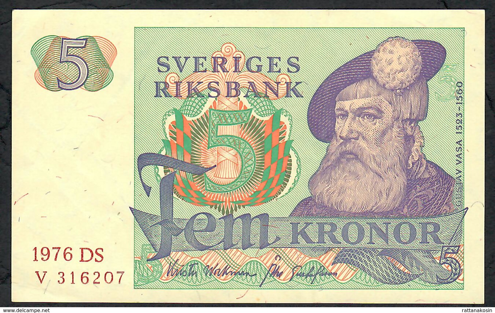 SWEDEN P51c 5 KRONOR 1976 #DS   AU - Suède