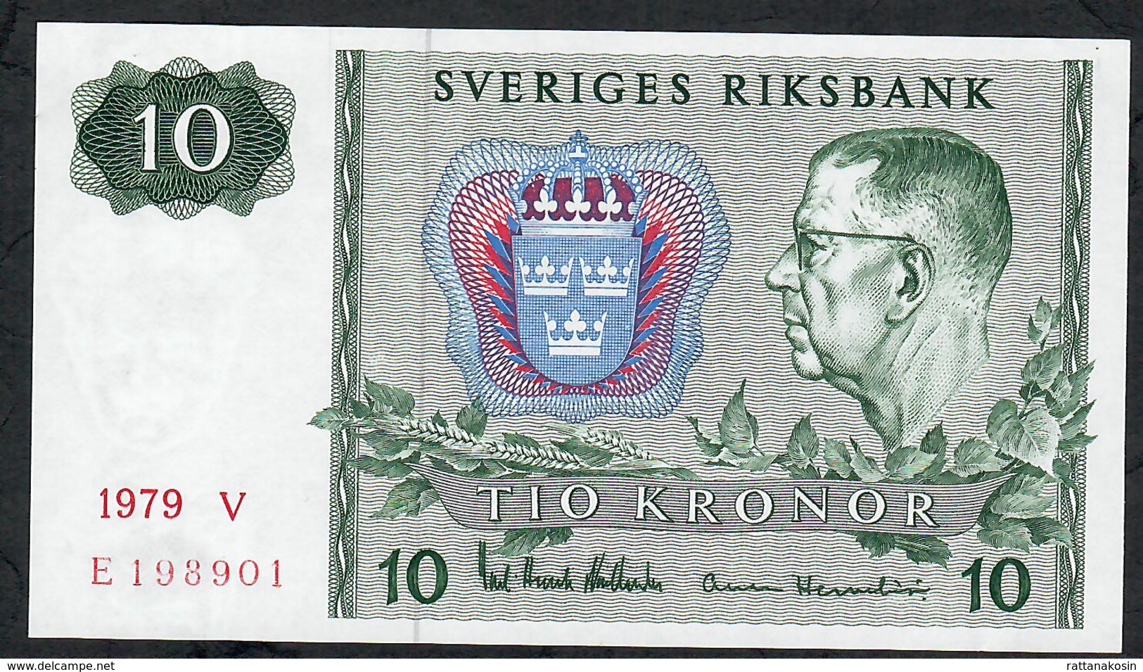 SWEDEN P52d 10 KRONOR 1979  #V   UNC. - Suecia