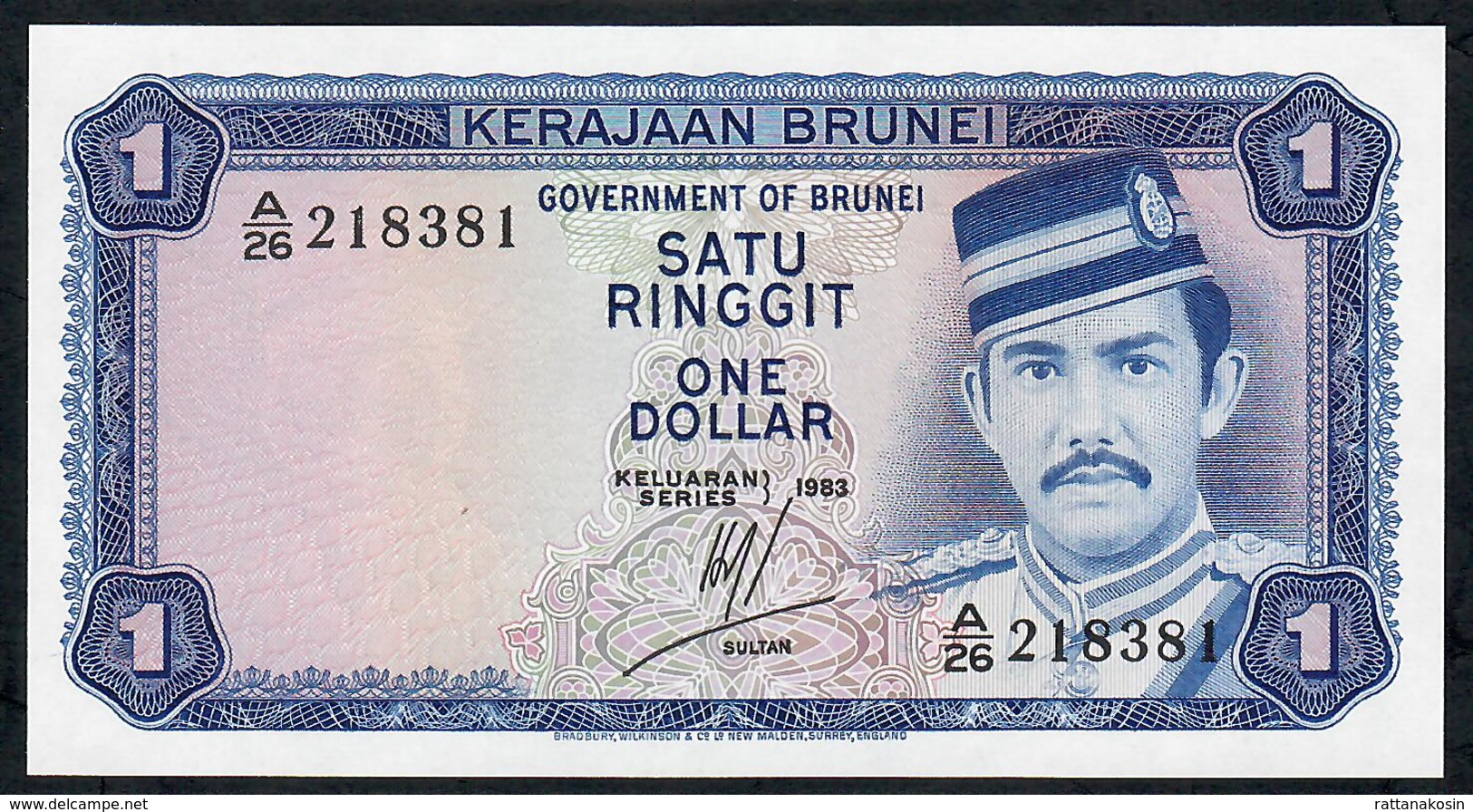 BRUNEI P6c 1 RINGGIT 1983  #A/26   UNC. - Brunei