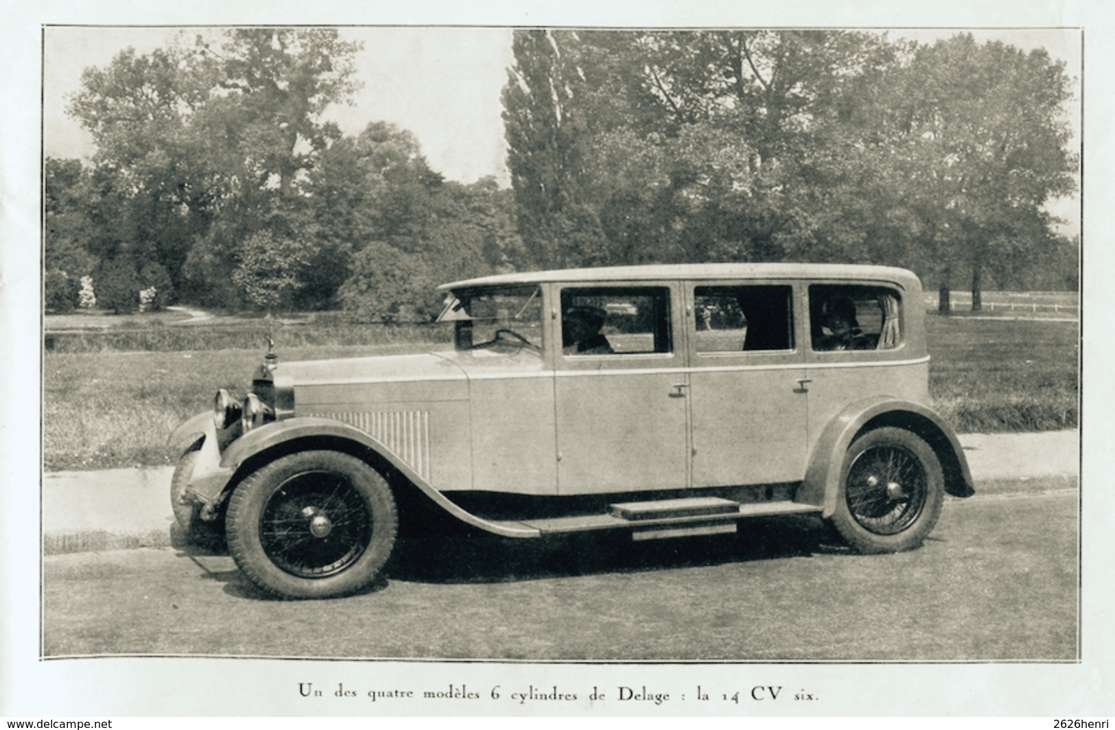 #17 Reproduction Photo Publicitaire 1928 “Delage 6 Cylindres, La 14 CV Six”, Sur Carte Postale - Voitures De Tourisme