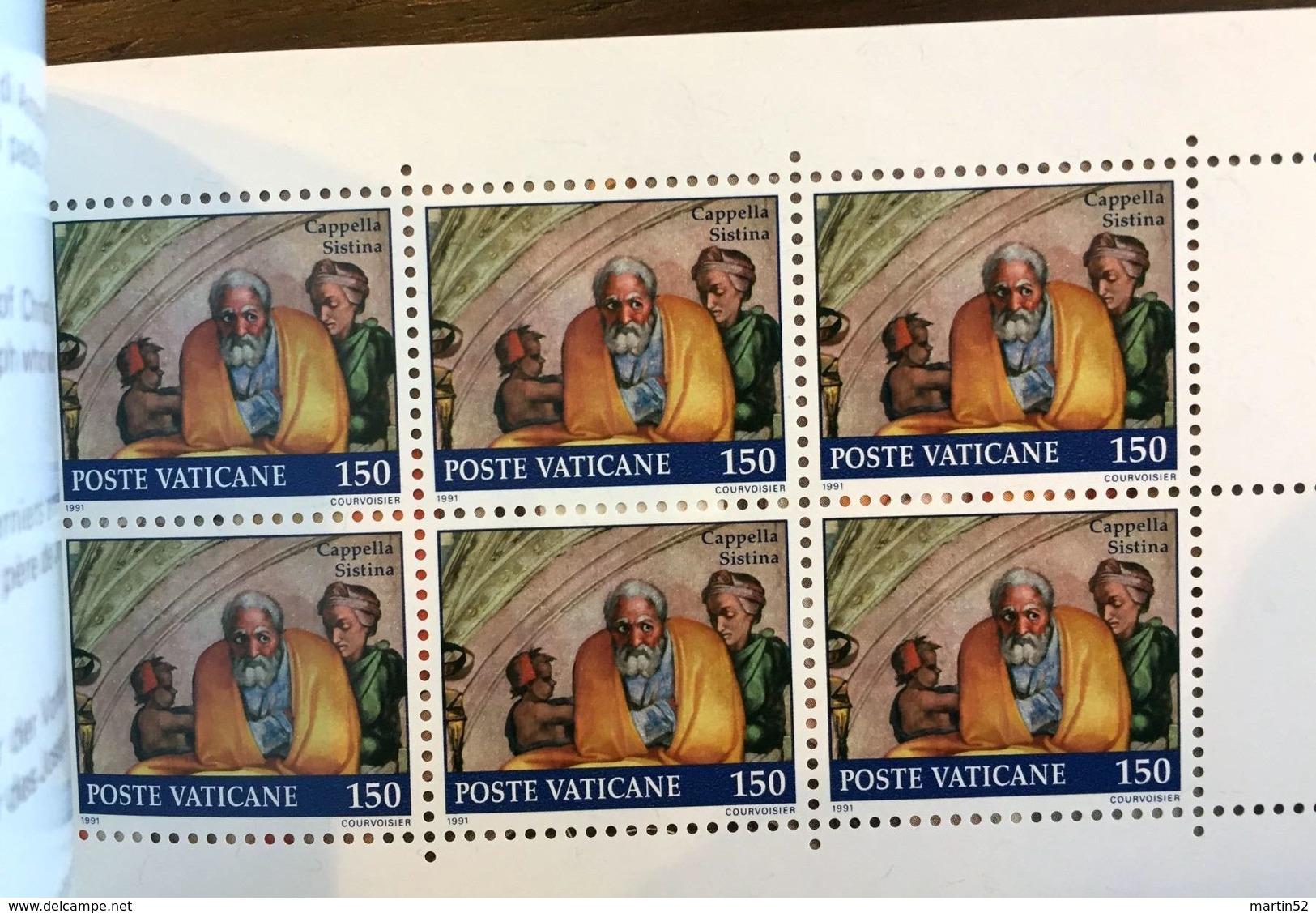 Vaticano 1991 "Capella Sistina"  (Michelangelo Buonarotti) Libretto Carnet Heft Booklet Michel-No.1024+1025+1030 ** MNH - Mitologia