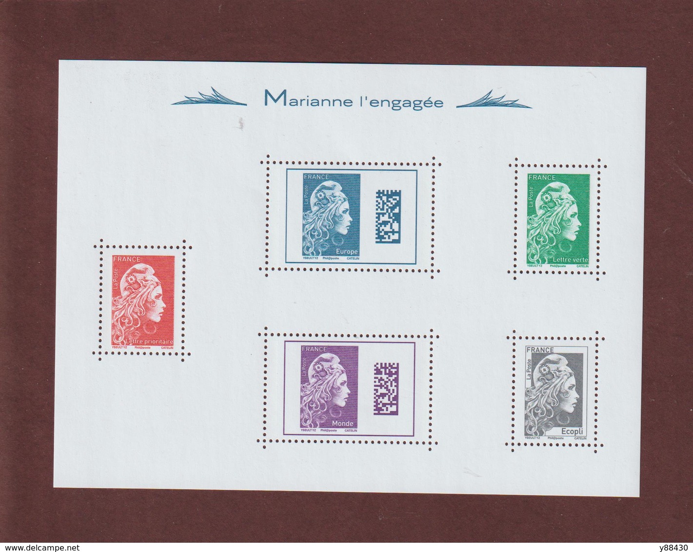 Nouveauté De 2018 - Neuf ** - Bloc De La MARIANNE L'ENGAGEE - Monde / Europe / Rouge / Vert / Ecopli - 5 Timbres Neufs - Neufs