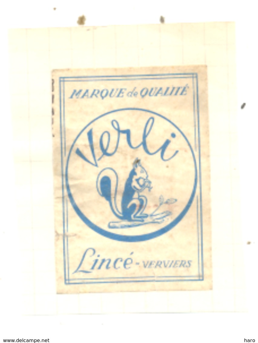 Etiquette De Boîte D'allumettes - VERVIERS , Publicité Lincé " Verli "   (bac) - Zündholzschachteletiketten