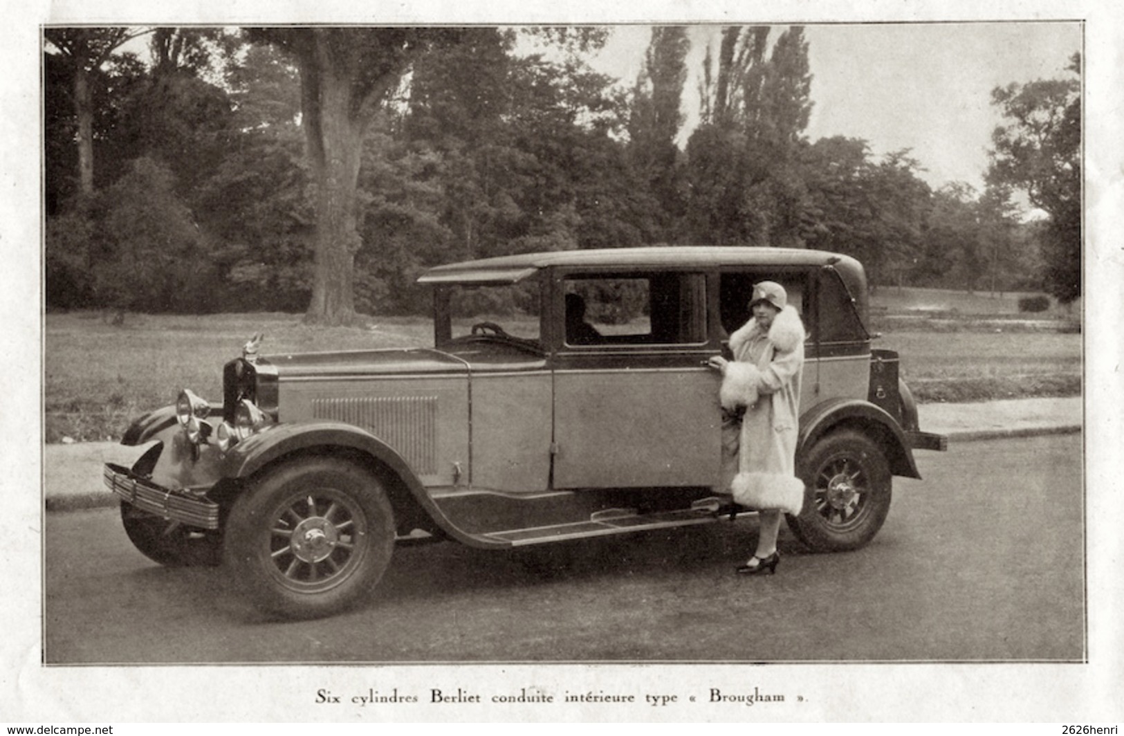 #23 Reproduction Photo Publicitaire 1928 “6 Cylindres Berliet Type - Brougham -”, Sur Carte Postale - Voitures De Tourisme