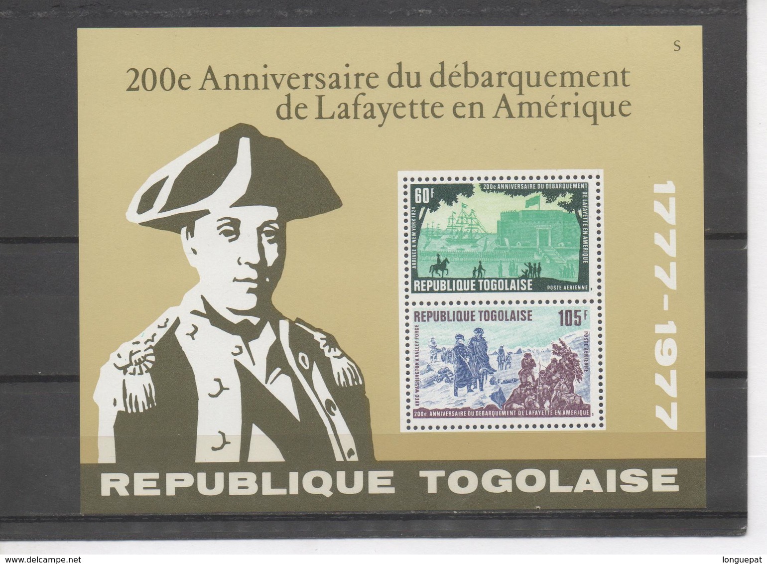 TOGO - LA FAYETTE : 200 Ans Du Débarquement De La Fayette En Amérique - La Fayette à New York, à Washington - Togo (1960-...)