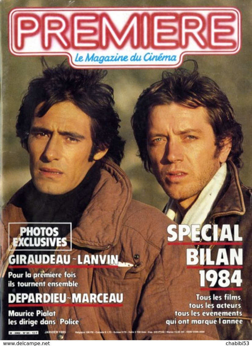 PREMIERE - N° 94 De 1985 - Bernard GIRAUDEAU Et Gérard LANVIN - Cinéma