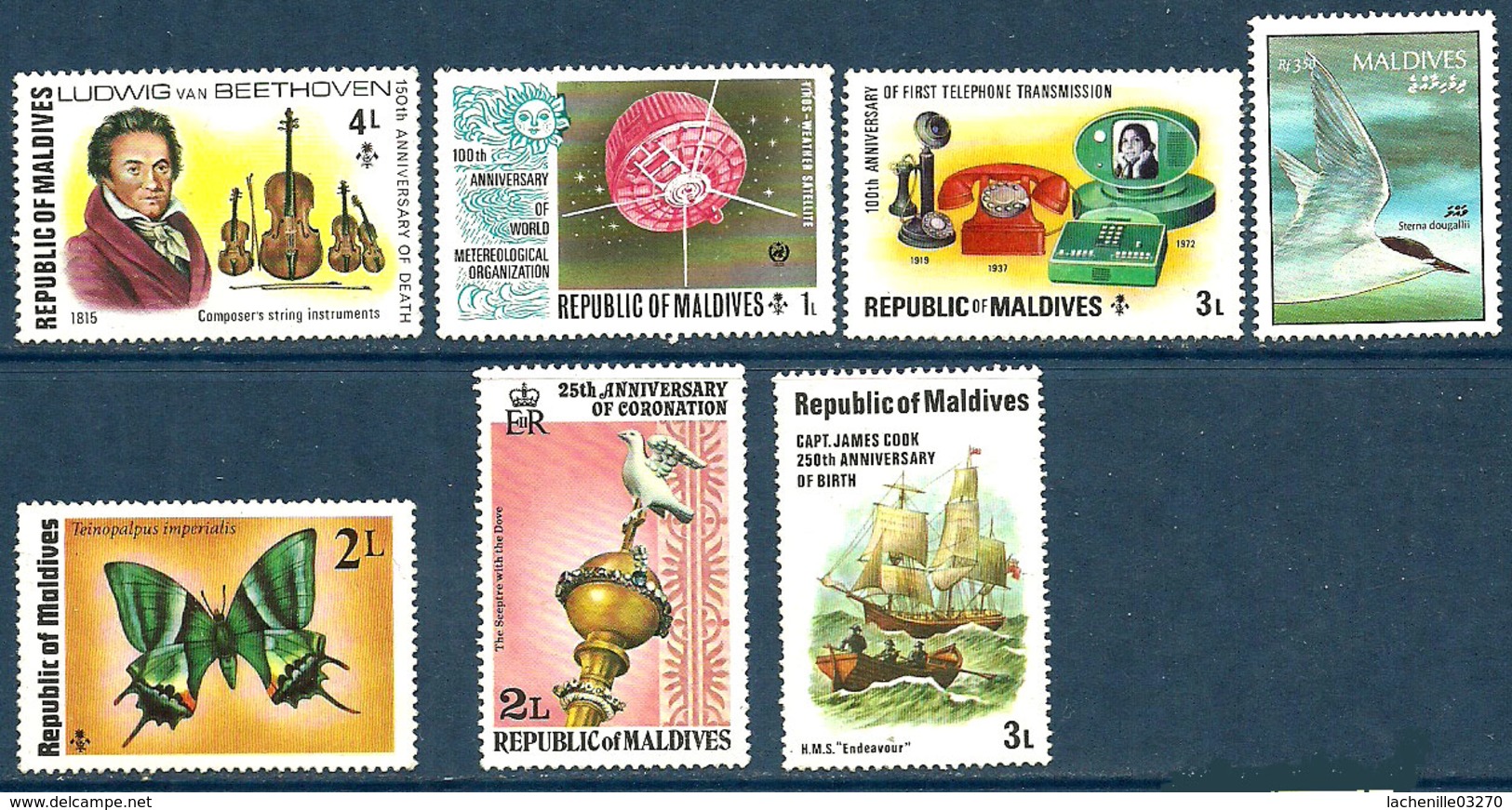 Maldives - 7 TP - Neuf Sans Gomme - Maldives (1965-...)
