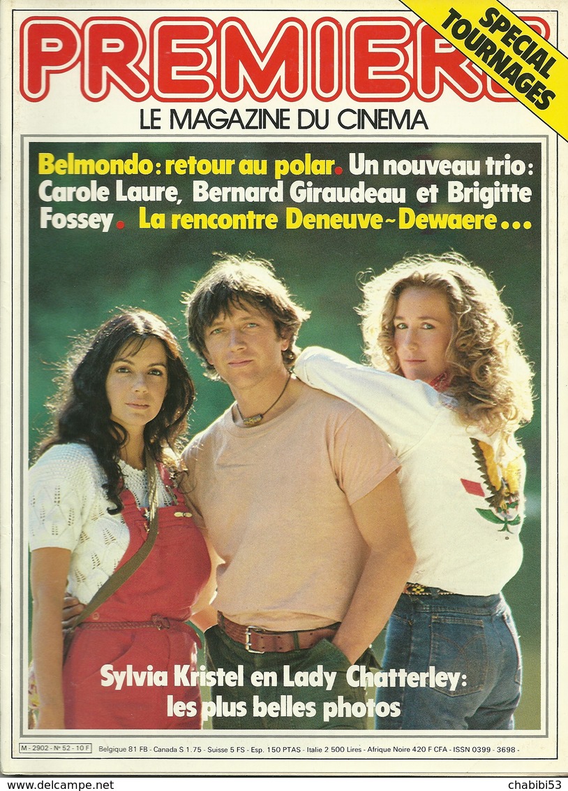 PREMIERE - N° 52 De 1981 - Bernard GIRAUDEAU, Carole LAURE Et Brigitte FOSSEY - Cinéma