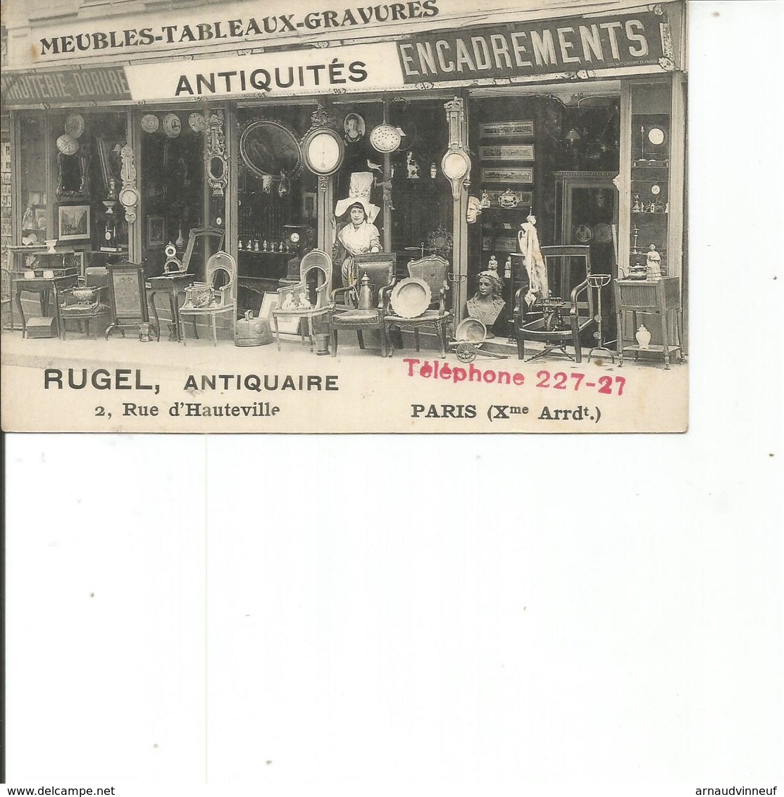 75-PARIS RUGEL ANTIQUAIRE 2 RUE D HAUTEVILLE - District 10